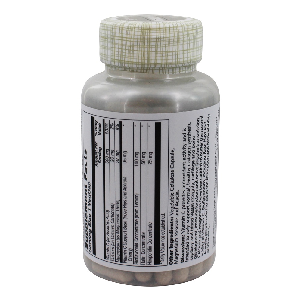 Vitamina C tamponada com concentrado de bioflavonóides 500 mg. - 100 Cápsula (s) vegetal (s) Solaray - Imagem 3