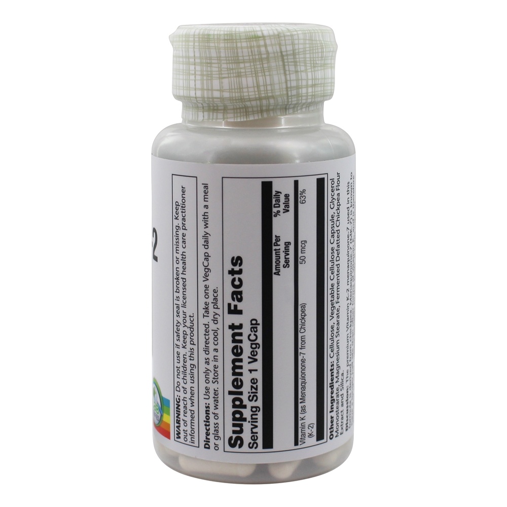 Vitamina K2 Menaquinona-7 50 mcg. - 60 Cápsula (s) vegetal (s) Solaray - Imagem 2