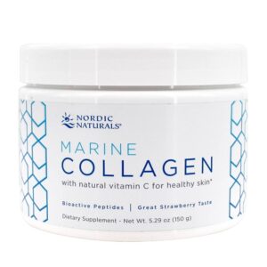 Peptides bioativos do colagénio marinho bebem a morango da mistura - 5.29 oz. Nordic Naturals