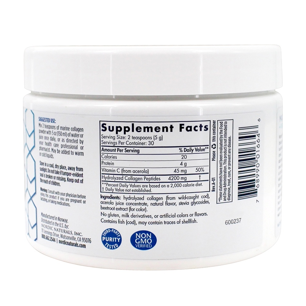 Peptides bioativos do colagénio marinho bebem a morango da mistura - 5.29 oz. Nordic Naturals - Imagem 2