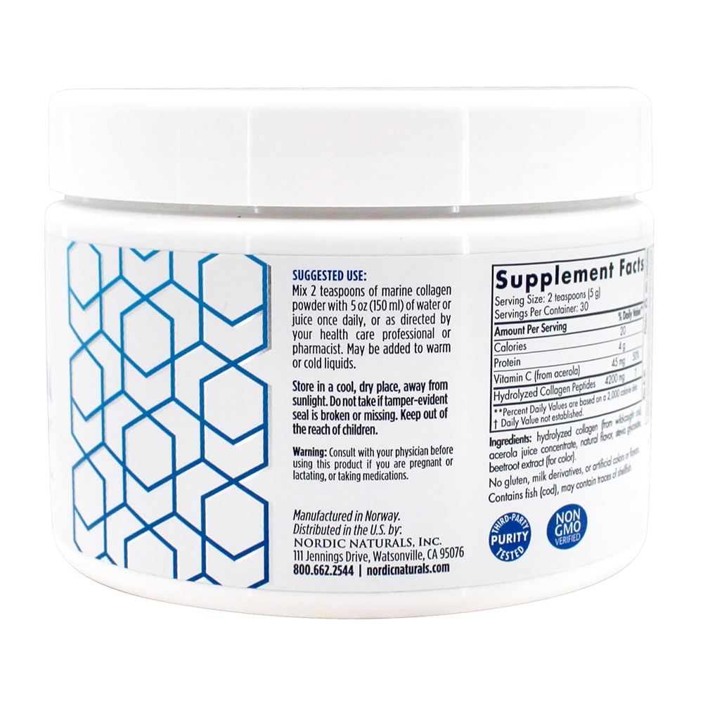 Peptides bioativos do colagénio marinho bebem a morango da mistura - 5.29 oz. Nordic Naturals - Imagem 3