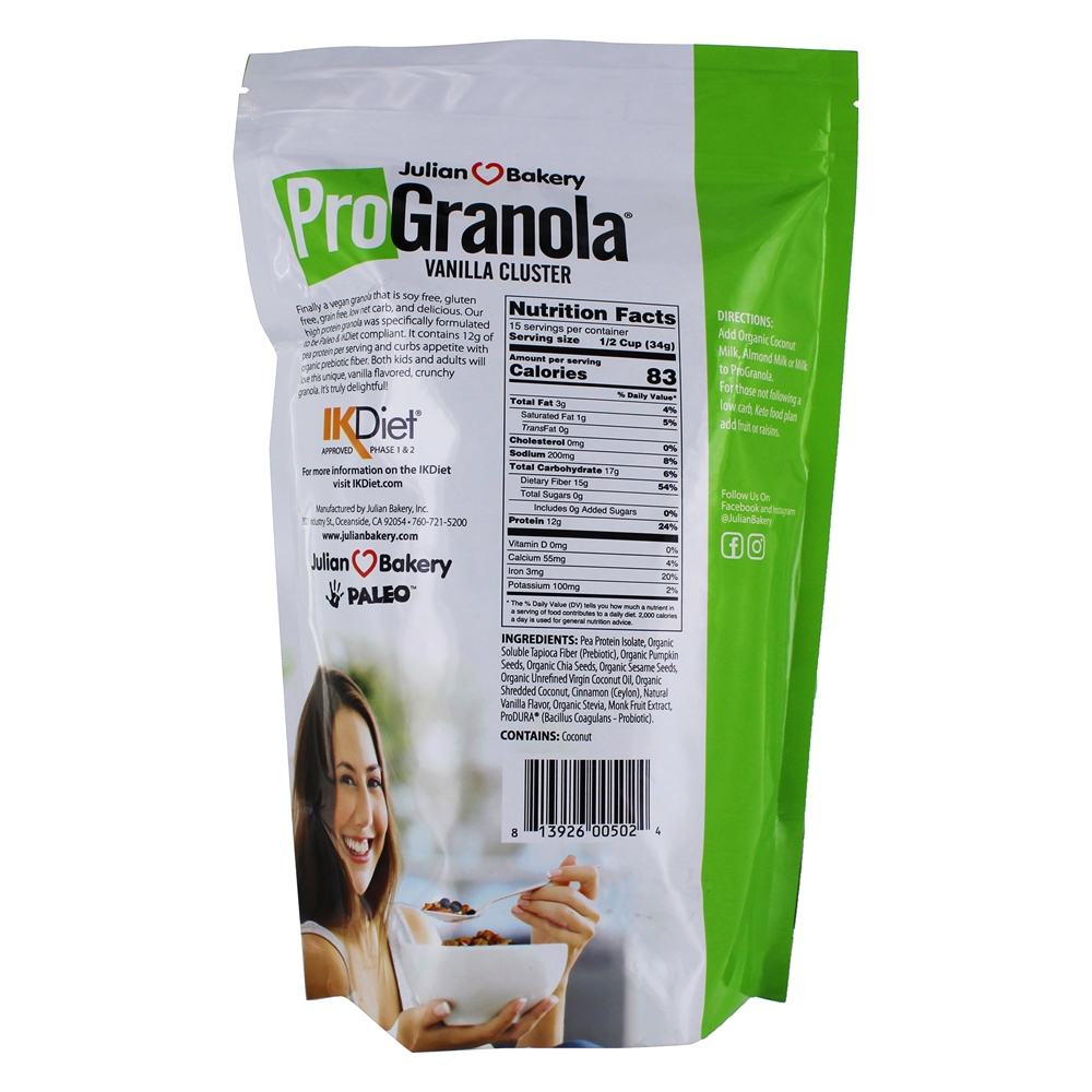 Pro Granola Clusters Baunilha - 1.12 lbs. Julian Bakery - Imagem 2
