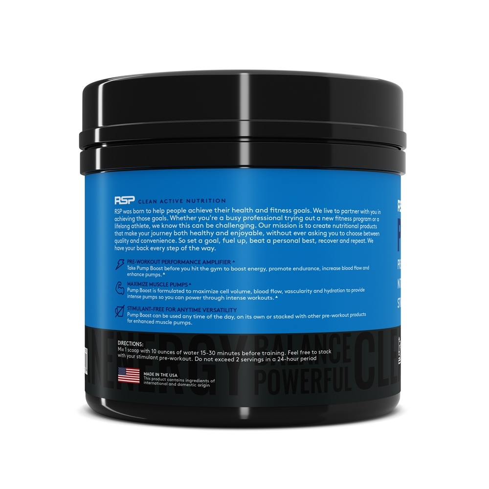 Bomba de Pré-Treino Pré-Treino Pó Azul Framboesa - 6.4 oz. RSP Nutrition - Imagem 2