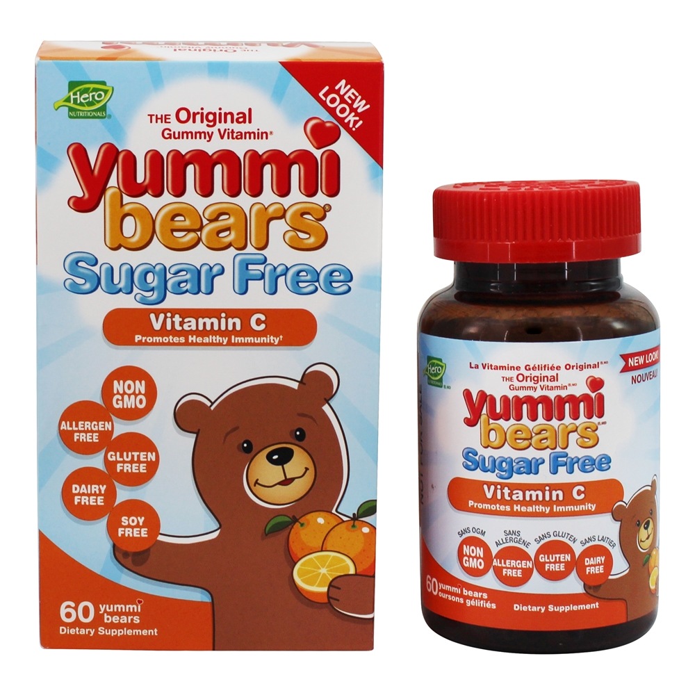 Yummi Bears Vitamina C de Vitamina C sem Açúcar Laranja 60 mg . - 60 Gummies Hero Nutritionals Products