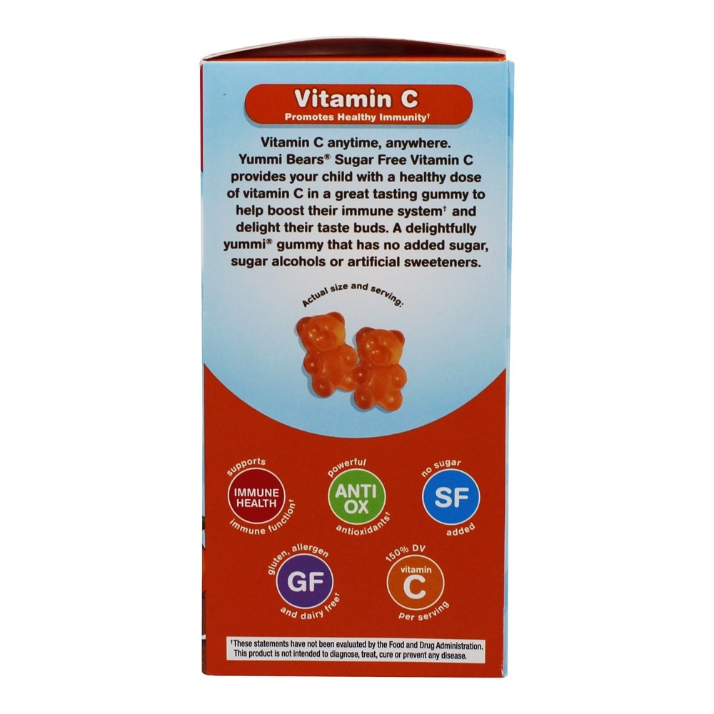 Yummi Bears Vitamina C de Vitamina C sem Açúcar Laranja 60 mg . - 60 Gummies Hero Nutritionals Products - Imagem 4