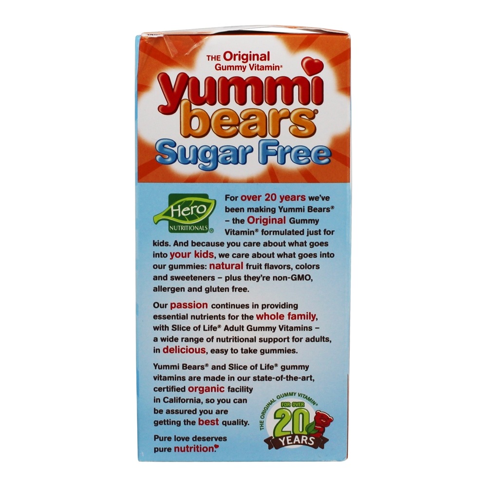 Yummi Bears Vitamina C de Vitamina C sem Açúcar Laranja 60 mg . - 60 Gummies Hero Nutritionals Products - Imagem 5