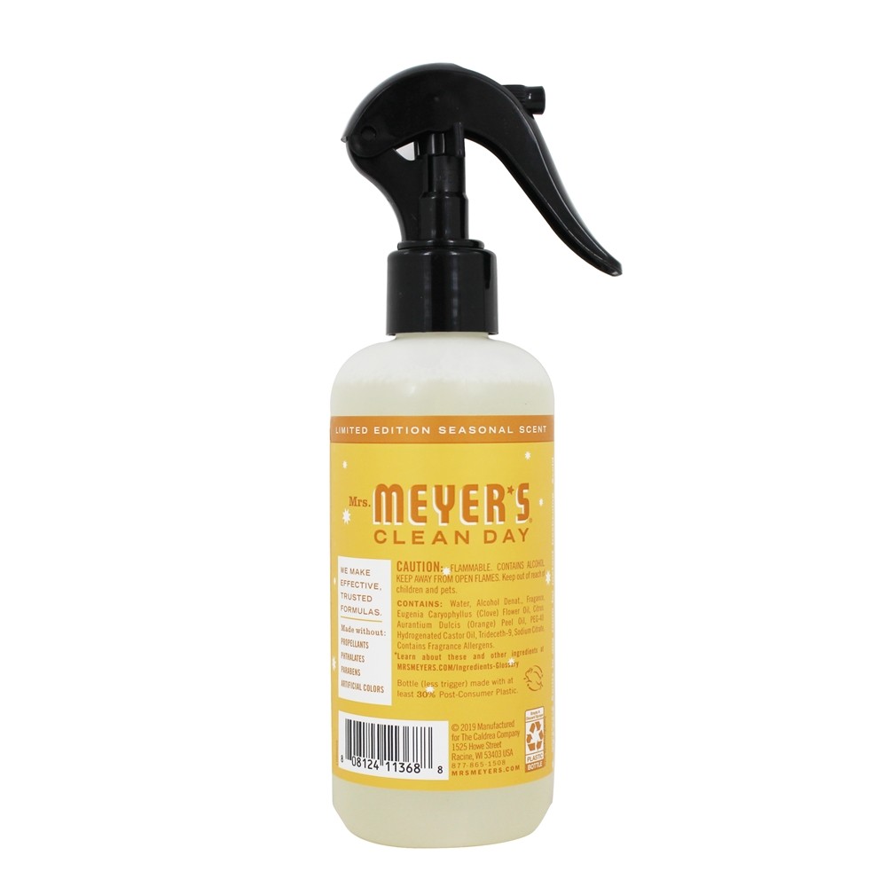 Cravo da índia alaranjado do pulverizador do aerossol do refrogerador de quarto de dia limpo - 8 oz. Mrs. Meyer's - Imagem 2