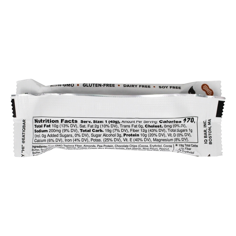 Chip de manteiga de amendoim para bar cérebro + corpo - 1.6 oz. IQ Bar - Imagem 3