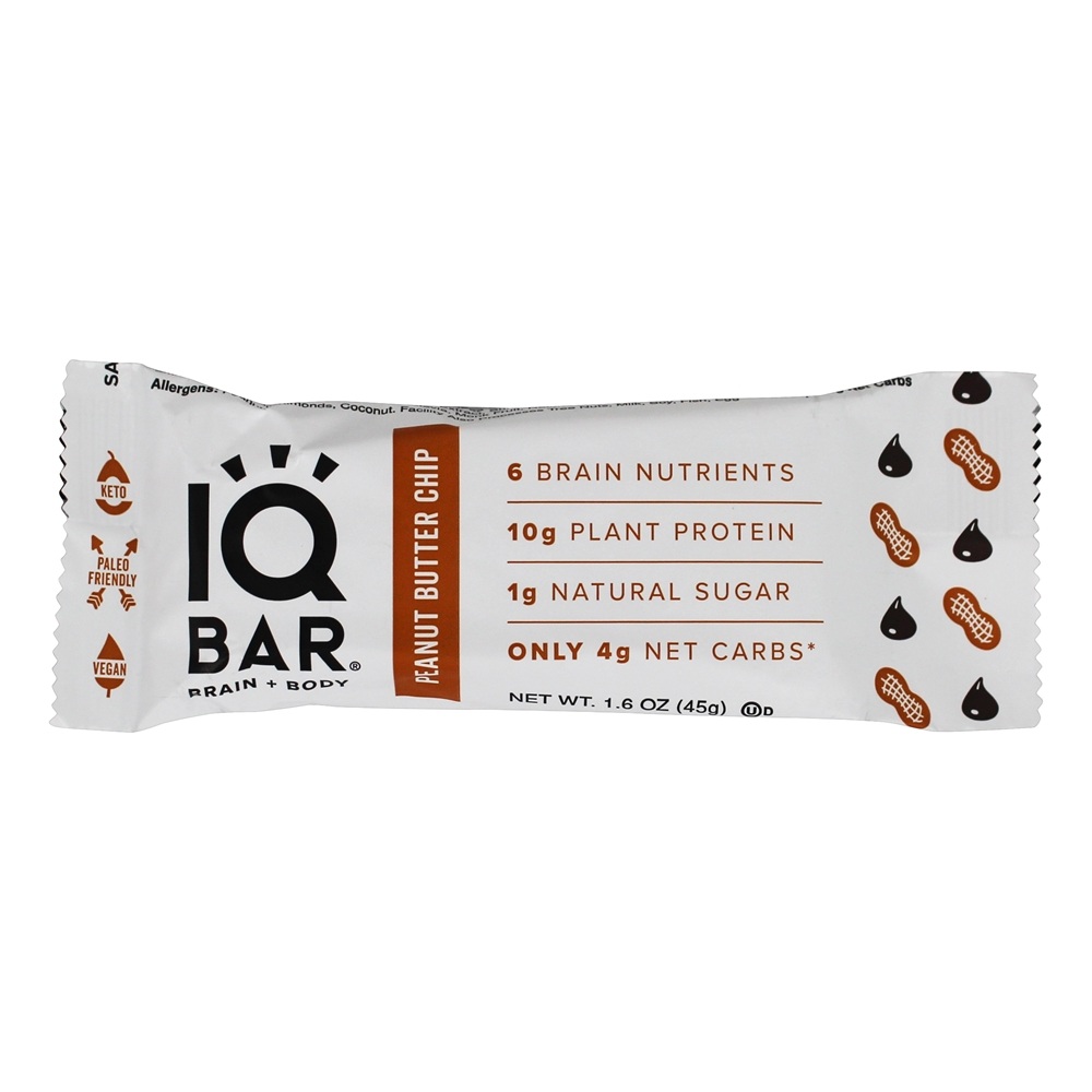 Chip de manteiga de amendoim de caixa de barras de cérebro + corpo - 12 Barras IQ Bar - Imagem 5