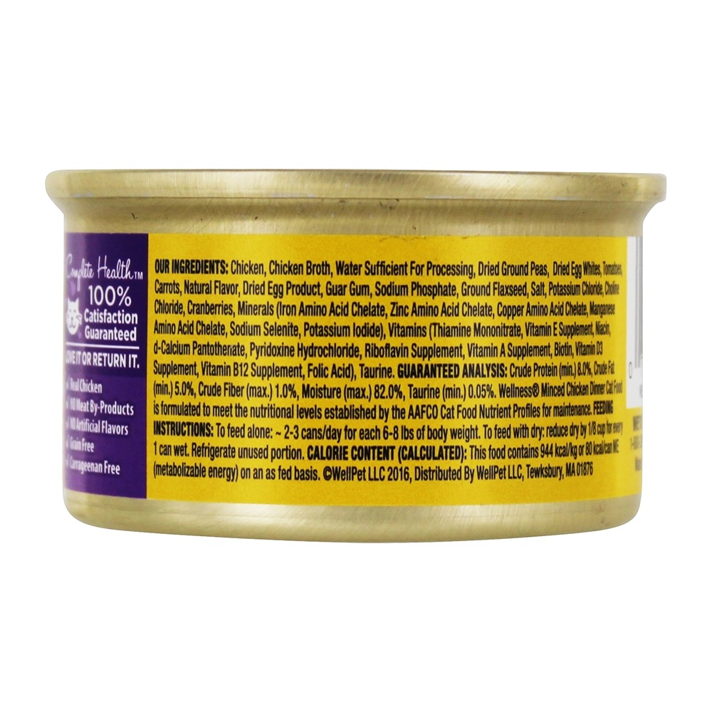 Galinha de comida de gato adulto de jantar de grão livre - 3 oz. Wellness Pet - Imagem 2