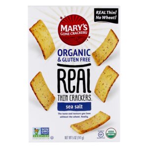 Sal do mar de bolachas finas reais orgânicas - 5 oz. Mary's Gone Crackers