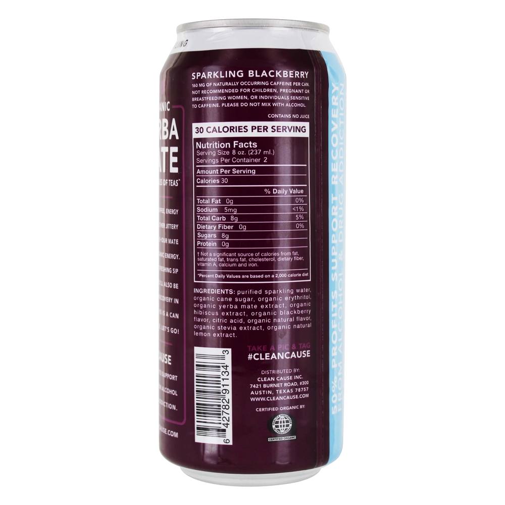 Yerba Mate Espumante Blackberry - 16 fl. oz. Clean Cause - Imagem 2