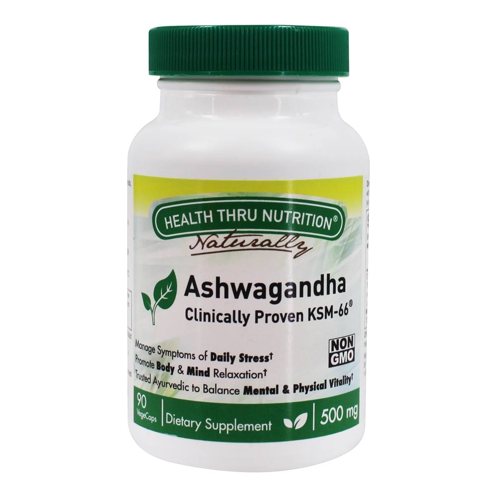 Ashwagandha Clinicamente Provado KSM-66 500 mg . - 90 Cápsula (s) vegetal (s) Health Thru Nutrition
