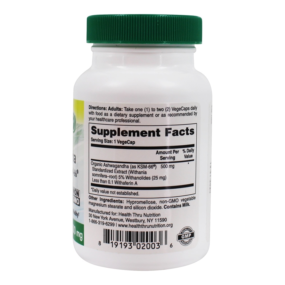 Ashwagandha Clinicamente Provado KSM-66 500 mg . - 90 Cápsula (s) vegetal (s) Health Thru Nutrition - Imagem 2