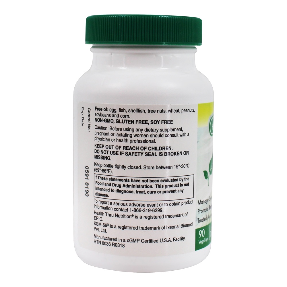 Ashwagandha Clinicamente Provado KSM-66 500 mg . - 90 Cápsula (s) vegetal (s) Health Thru Nutrition - Imagem 3