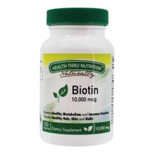 Comprar biotina 10000 mcg. - 100 cápsula (s) vegetal (s) health thru nutrition preço no brasil biotina vitaminas e minerais suplemento importado loja 291 online promoção -