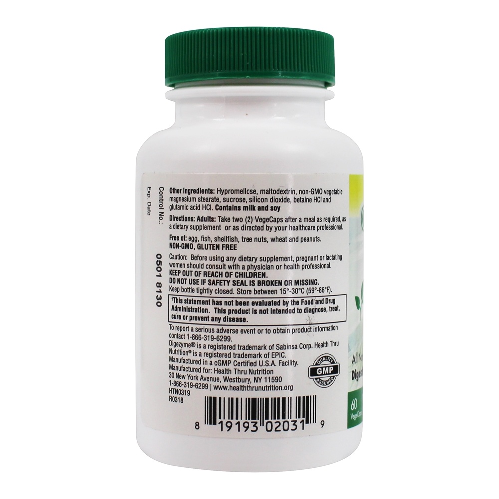 Fórmula Multi-Enzima Digest-Aid - 60 Cápsula (s) vegetal (s) Health Thru Nutrition - Imagem 3