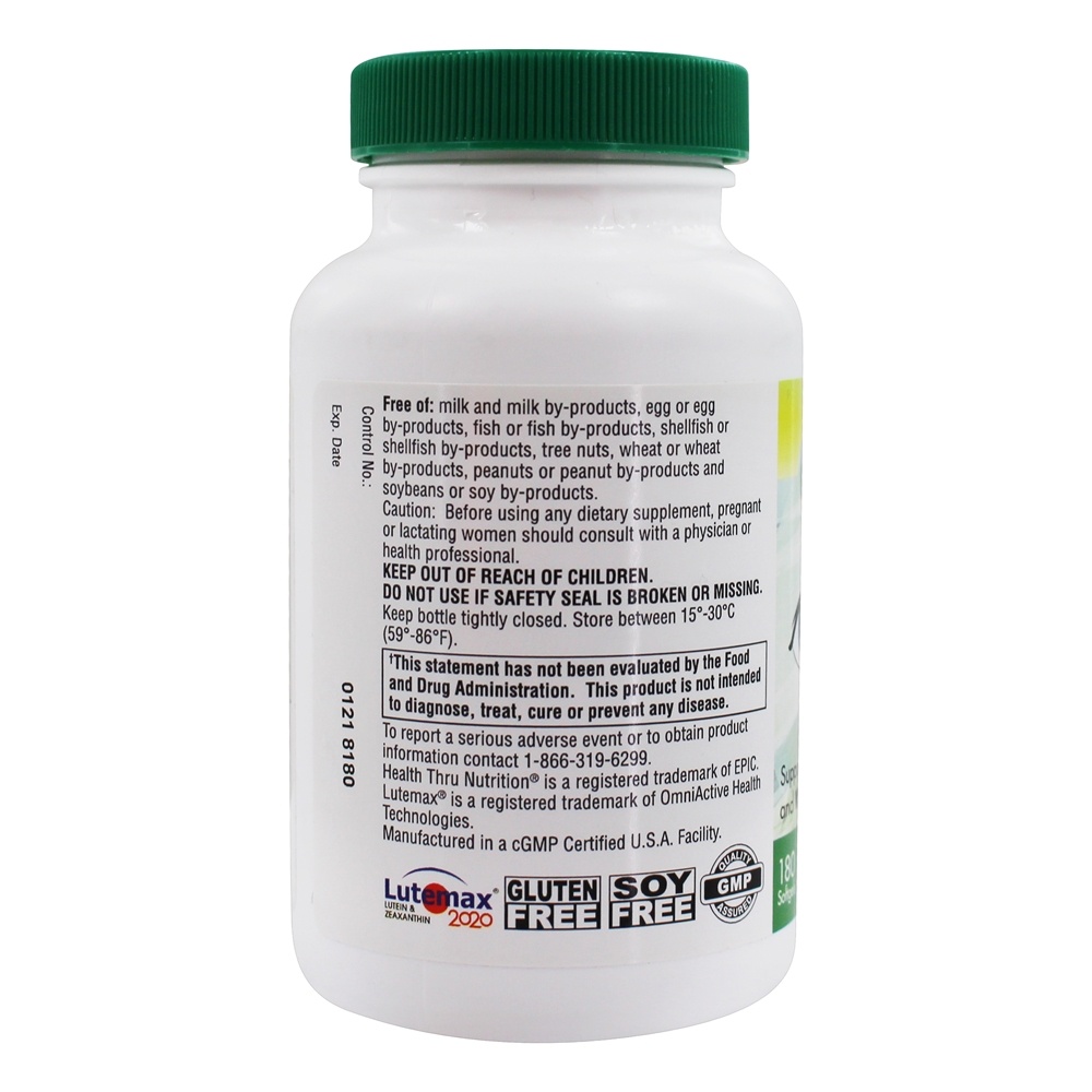 Luteína com Zeaxantina 20 mg . - 180 Softgels Health Thru Nutrition - Imagem 3