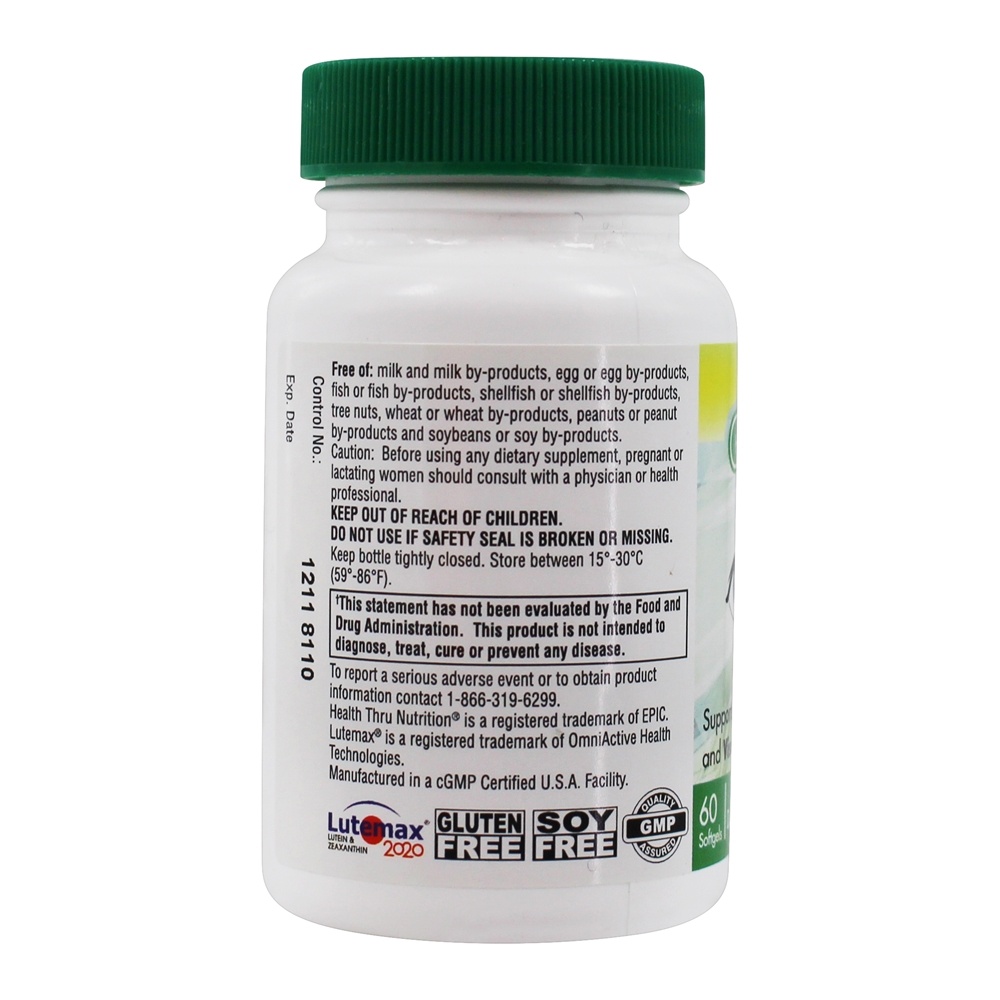 Luteína com Zeaxantina 20 mg . - 60 Softgels Health Thru Nutrition - Imagem 3