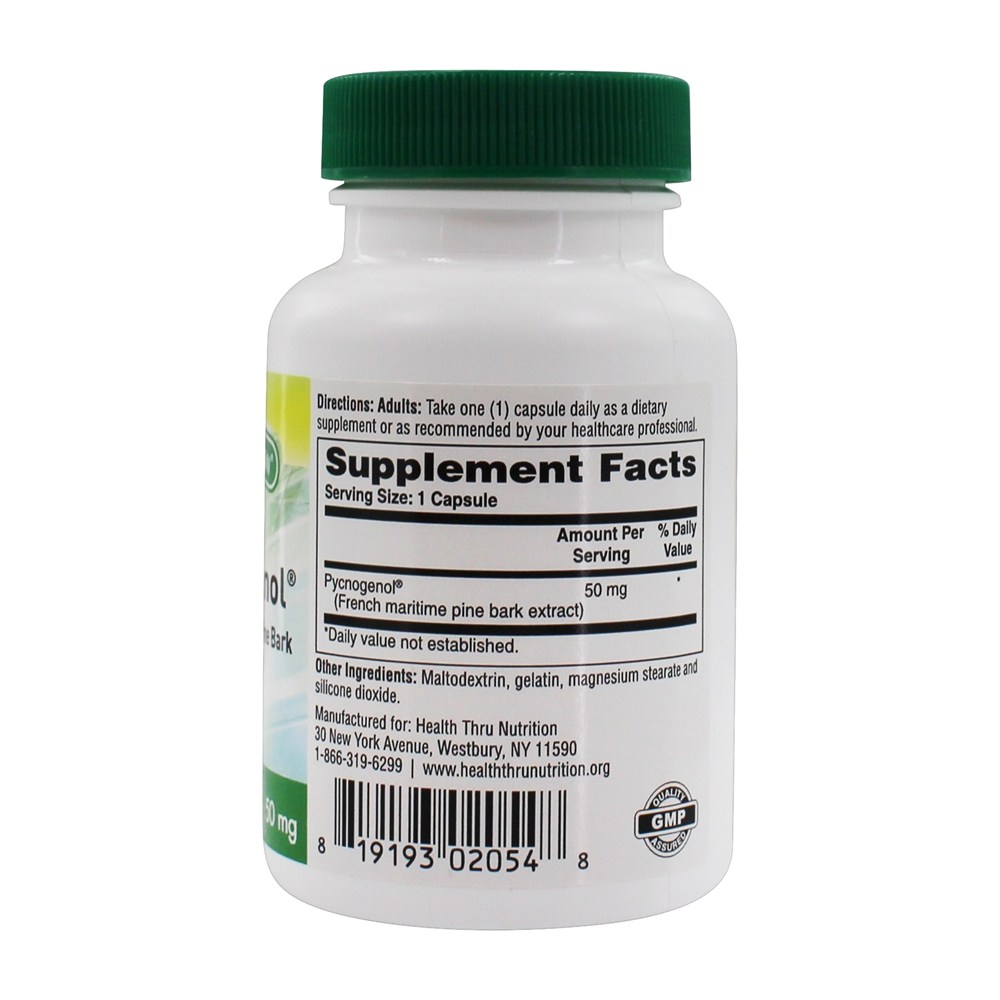 Pycnogenol Casca de Pinheiro Marítimo Francês 50 mg . - Cápsulas 30 Health Thru Nutrition - Imagem 2