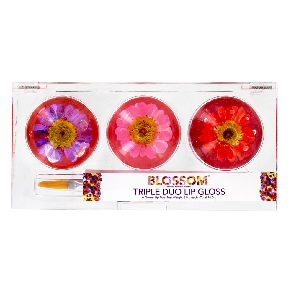 Coleção de Blossom Beauty brilho labial Triple Duo Blossom Beauty