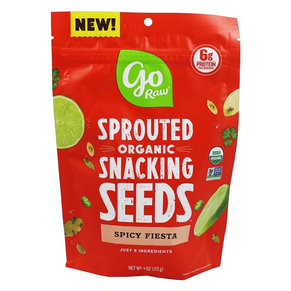 Sementes de salgadinhos orgânicos Brotadas Spicy Fiesta - 4 oz. Go Raw