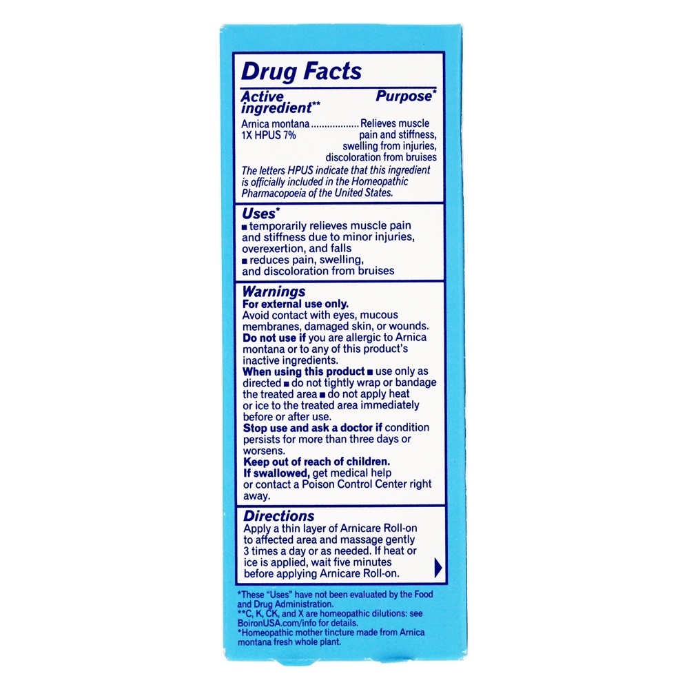 Arnicare Roll-On medicamento homeopático para alívio da dor - 1.5 oz. Boiron - Imagem 3