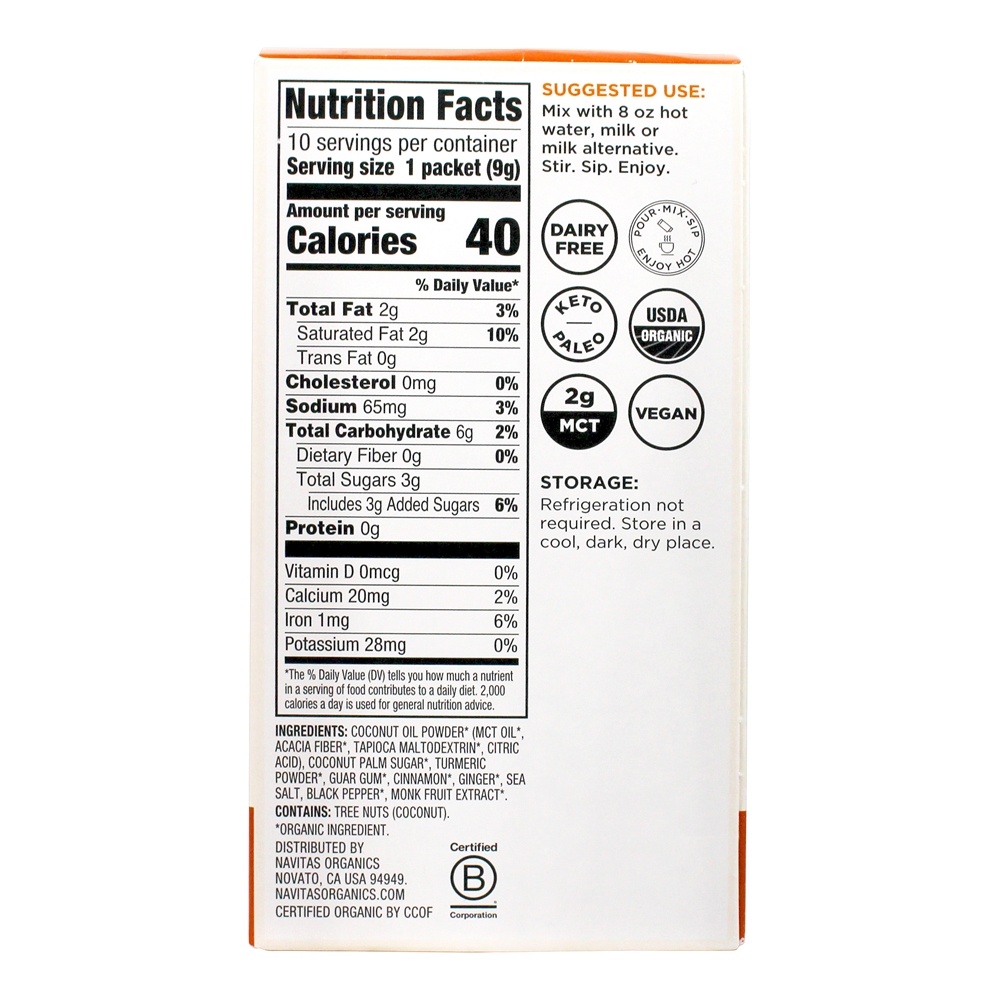 Mistura orgânica da bebida do Superfood da bebida do Latte - Pacote 10 Navitas Organics - Imagem 2