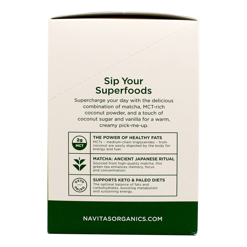 Latte Orgânico Superfood Bebida Mix Matcha - Pacote 10 Navitas Organics - Imagem 3