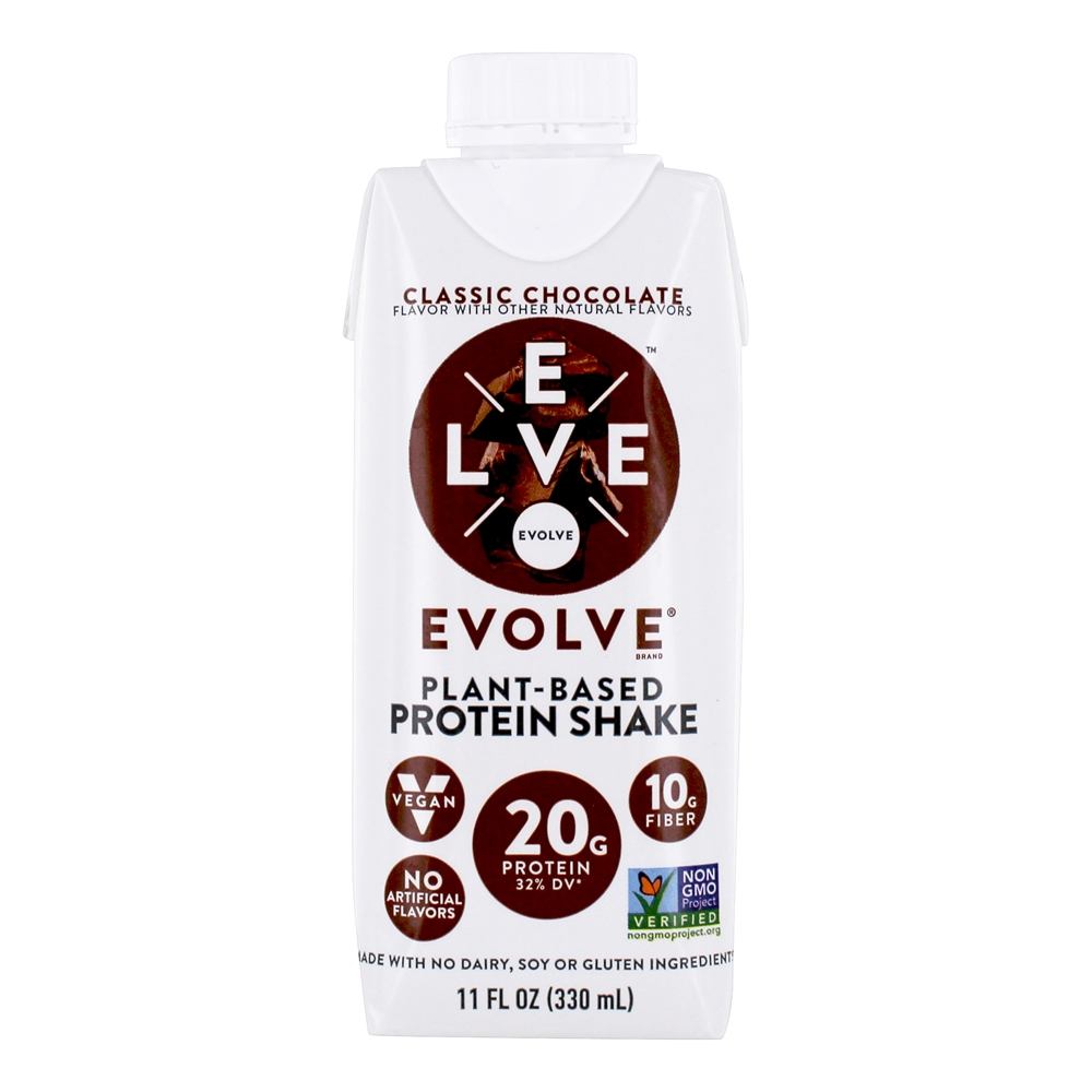 Shake de Proteína à Base de Plantas RTD Classic Chocolate - Pacote 4 Evolve - Imagem 2