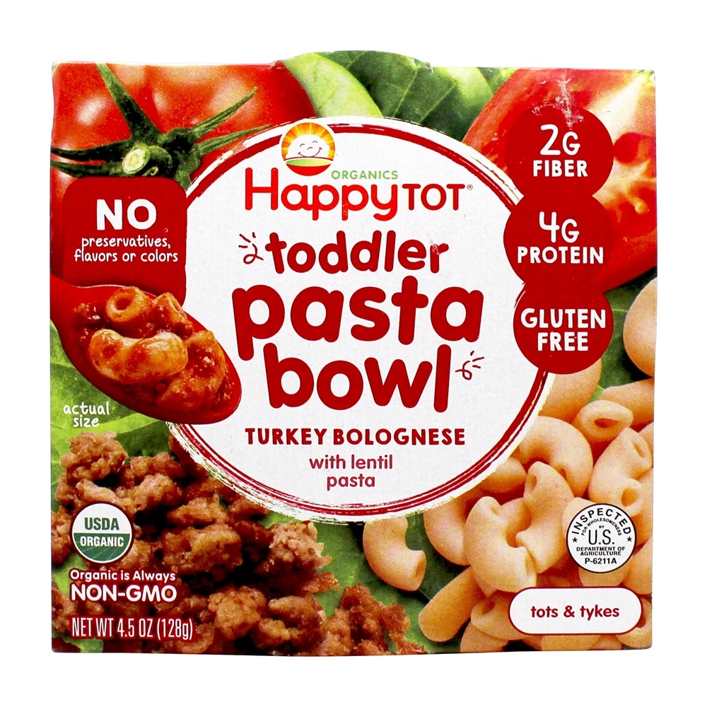 Tigela de macarrão orgânico feliz Tod criança Turquia Bolonhês - 4.5 oz. Happy Family