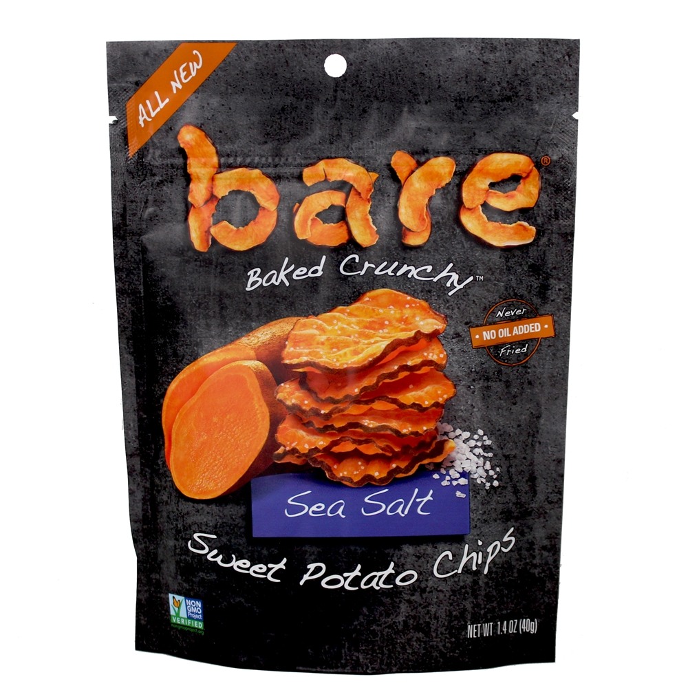 Assado Crocante Batata Doce Chips Mar Salgado - 1.4 oz. Bare Snacks