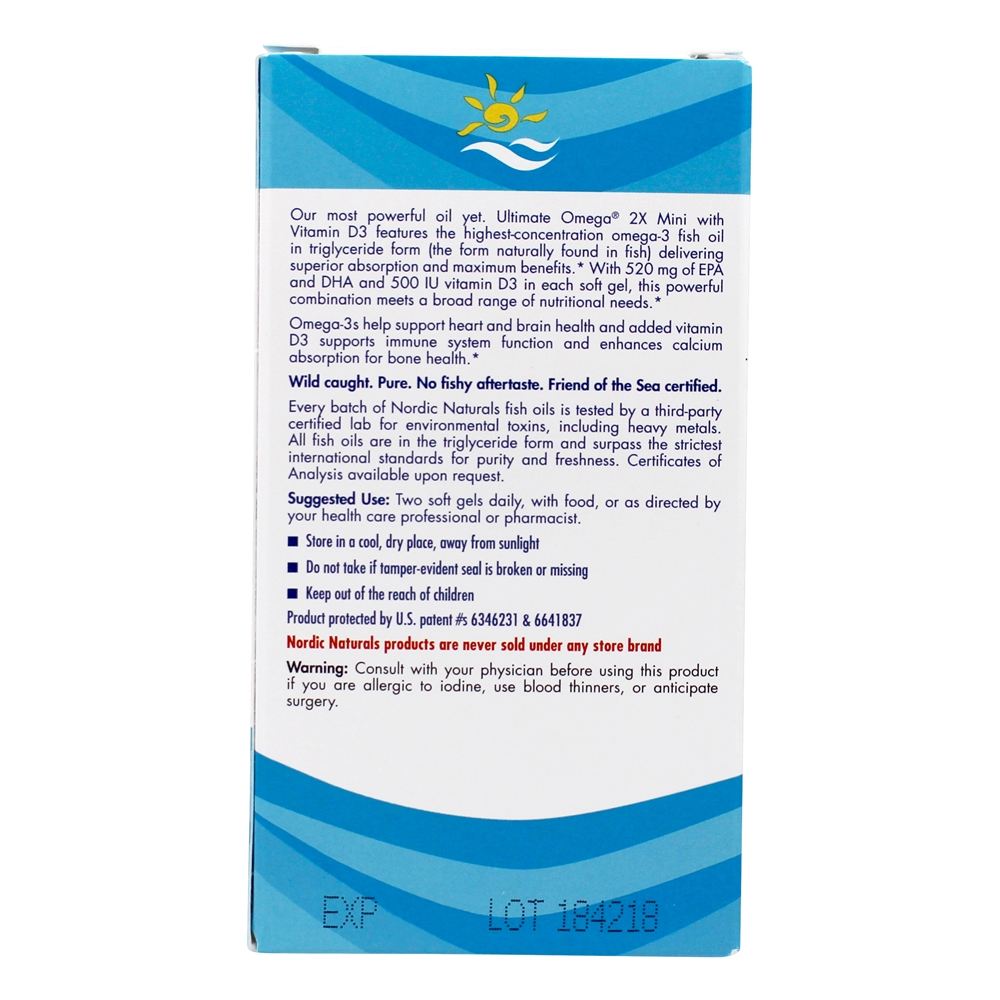 Omega 2X 1120 mg com Vitamina D3 1000UI Limão - 60 Mini cápsulas gelatinosas Nordic Naturals - Imagem 4