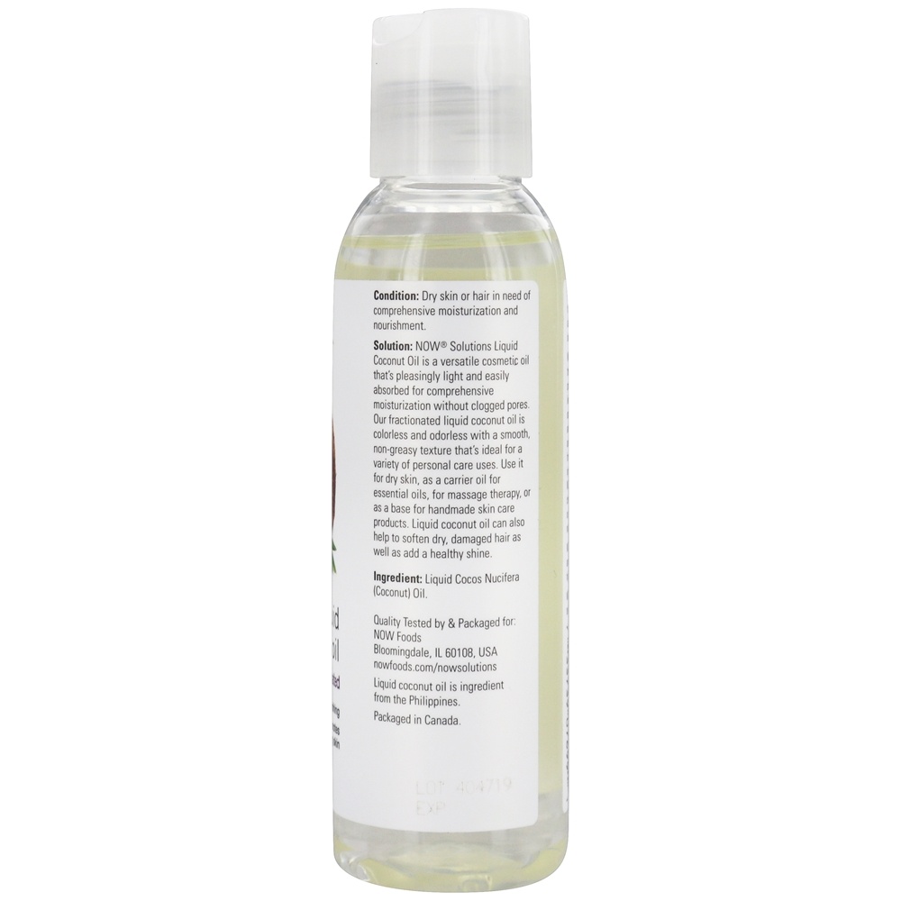 NOW Solutions Pure Óleo de Coco Líquido Fracionado - 4 fl. oz. NOW Foods - Imagem 2
