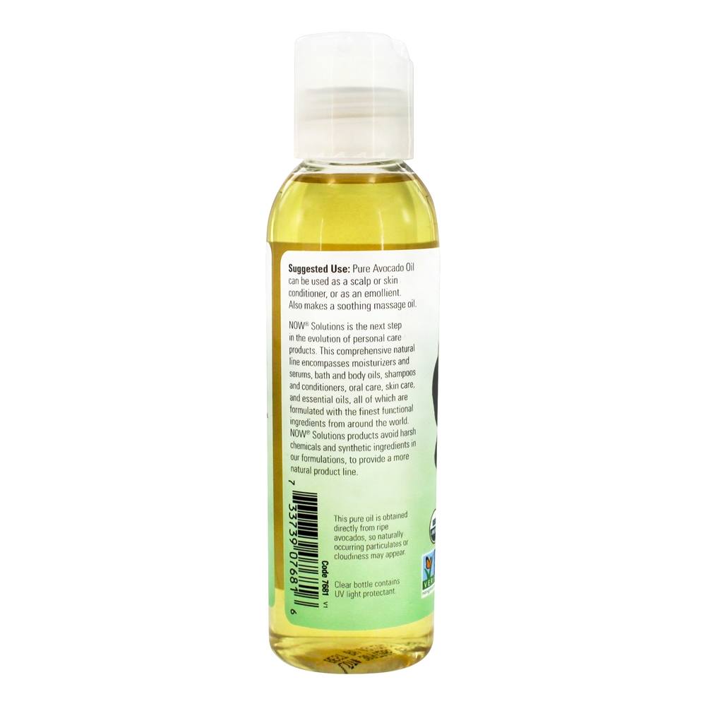 NOW Solutions 100 % Pure Óleo de Abacate Orgânico Hidratante - 4 fl. oz. NOW Foods - Imagem 2