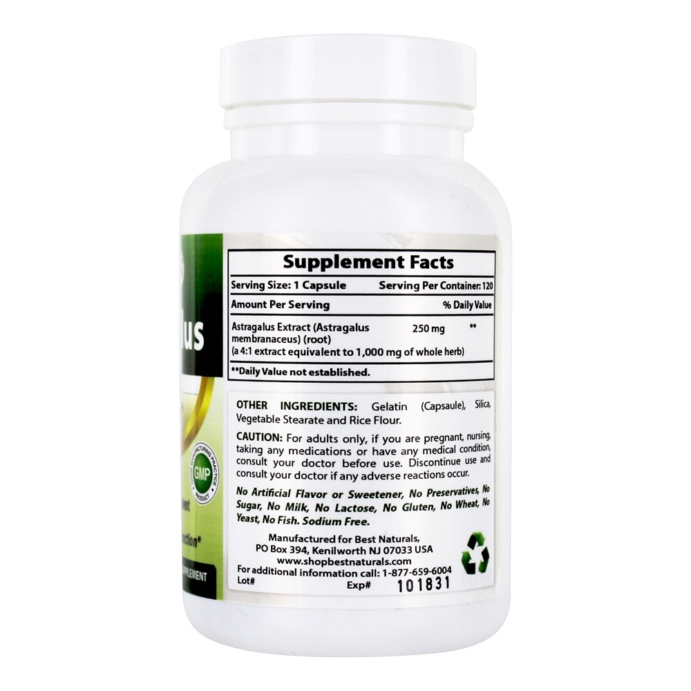 Suporte Imunológico do Astrágalo 1000 mg . - Cápsulas 120 Best Naturals - Imagem 2