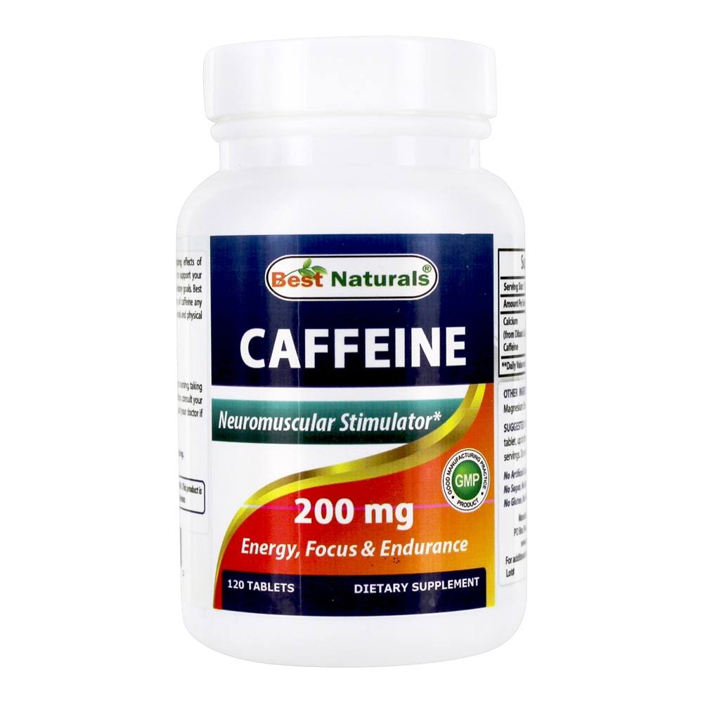 Suporte ao Estimulador Neuromuscular da Cafeína 200 mg . - 120 Tablets Best Naturals