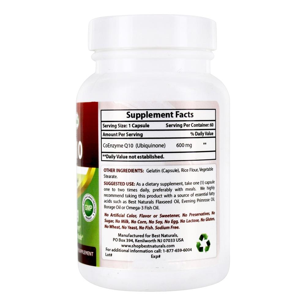 Fórmula de saúde cardiovascular CoQ10 600 mg . - Cápsulas 60 Best Naturals - Imagem 2