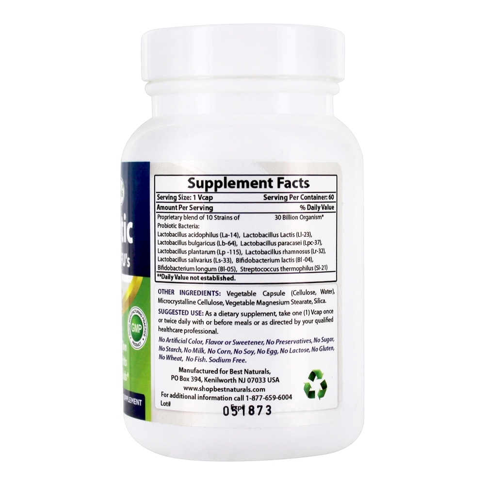 Intestinal Saudável Probiótico Flora 30 Bilhões de UFC - 60 VCap (s) Best Naturals - Imagem 2