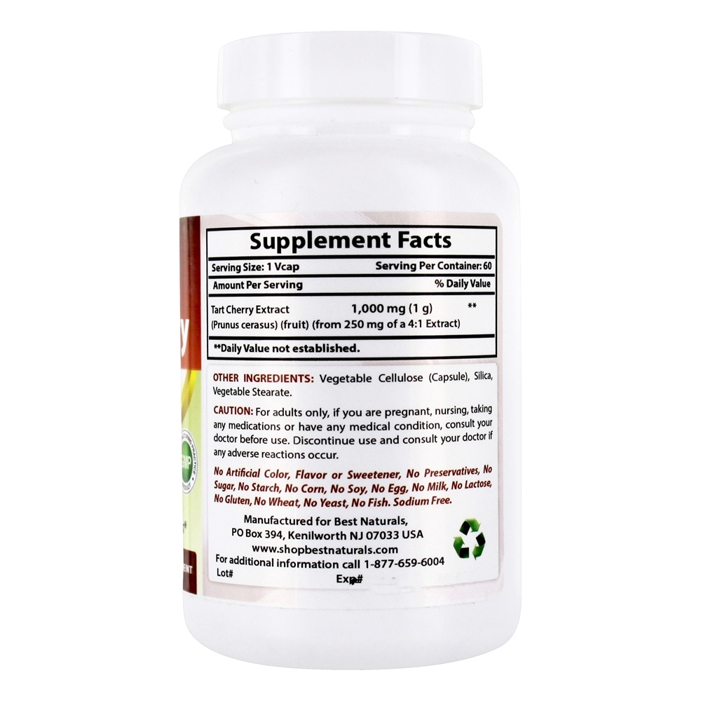 Fórmula Antioxidante Tart Cherry Nature 1000 mg . - 60 VCap (s) Best Naturals - Imagem 2