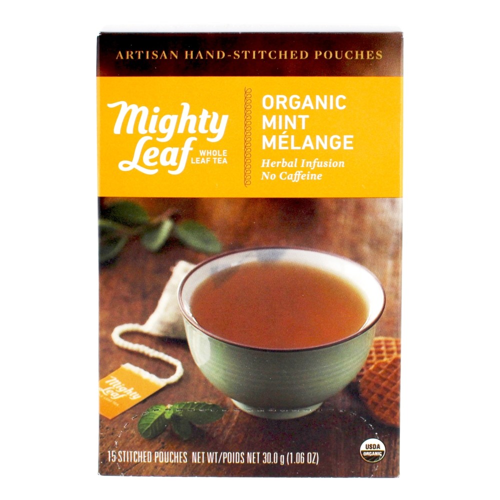 Melange orgânico da hortelã da infusão erval - 15 Saquinhos de Chá Mighty Leaf