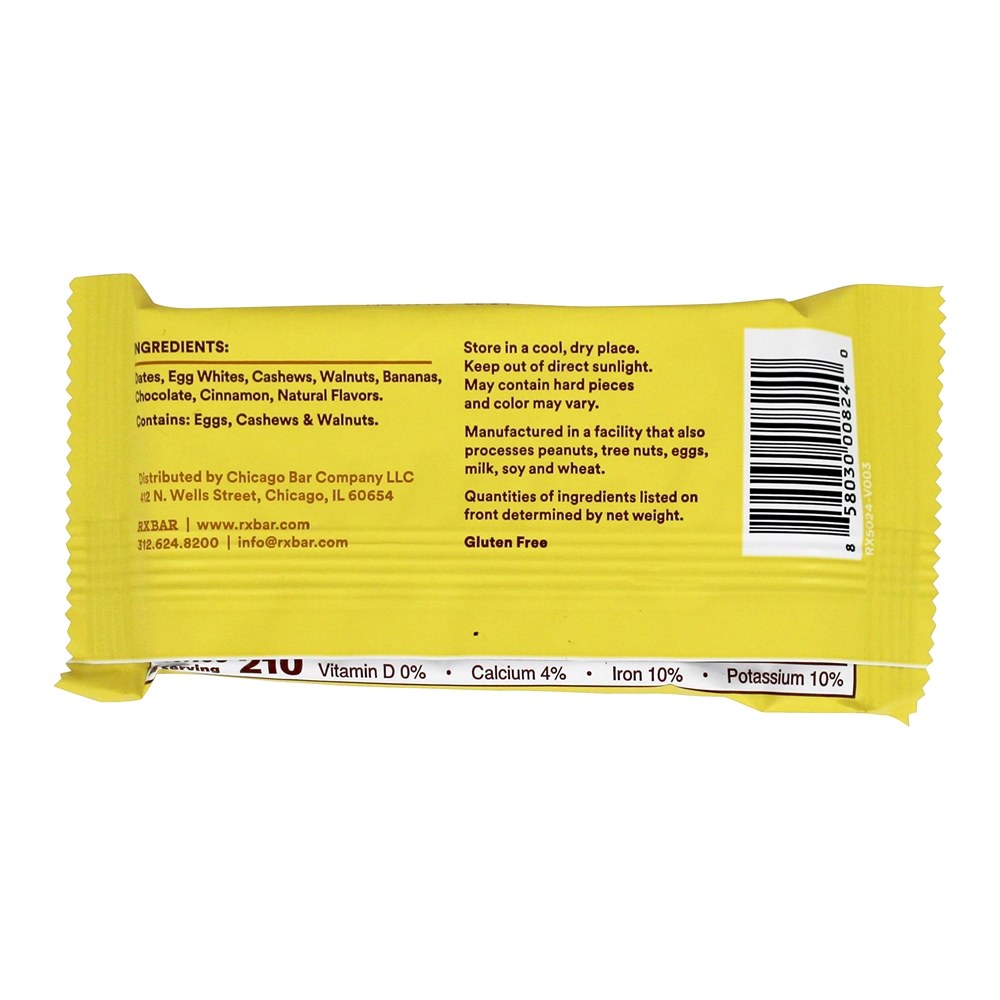 Proteína Bar Banana Noz De Chocolate - 1.83 oz. RXBAR - Imagem 2