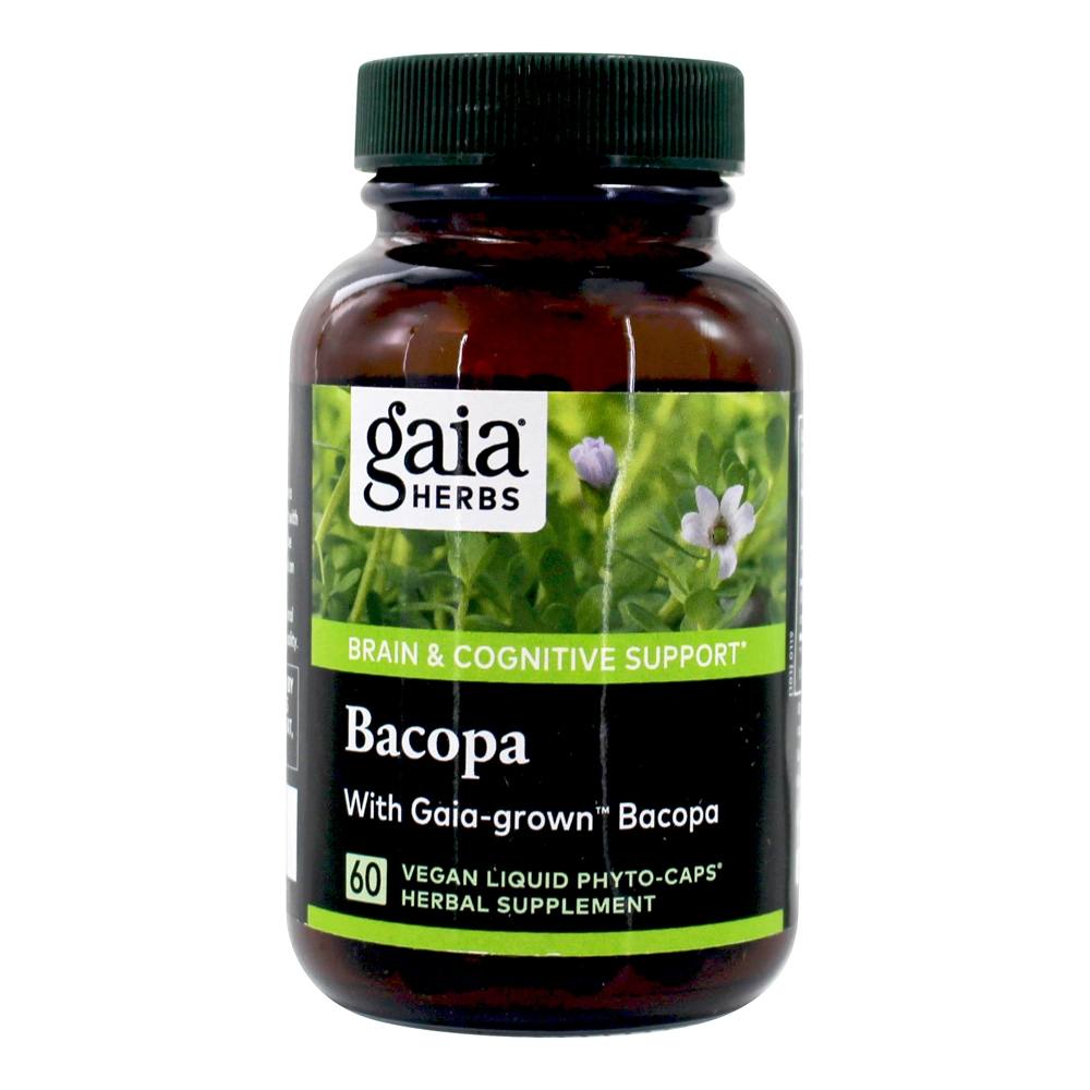 Bacopa Cérebro & Suporte Cognitivo 350 mg . - 60 Tampas veganas Gaia Herbs - Imagem 2