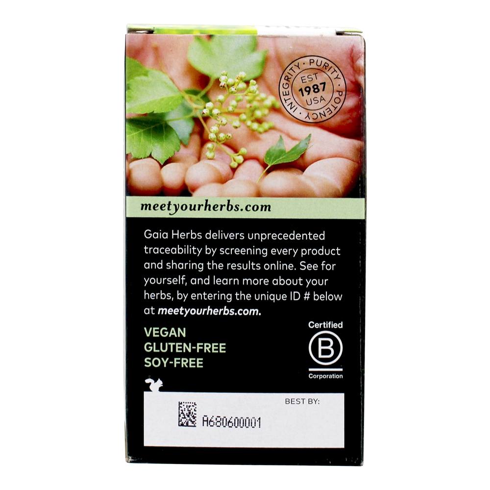 Bacopa Cérebro & Suporte Cognitivo 350 mg . - 60 Tampas veganas Gaia Herbs - Imagem 4