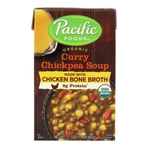 Comprar sopa de curry de grão de bico orgânico com caldo de osso de galinha - 17 oz. Pacific foods preço no brasil alimentos & lanches sopa suplemento importado loja 25 online promoção -