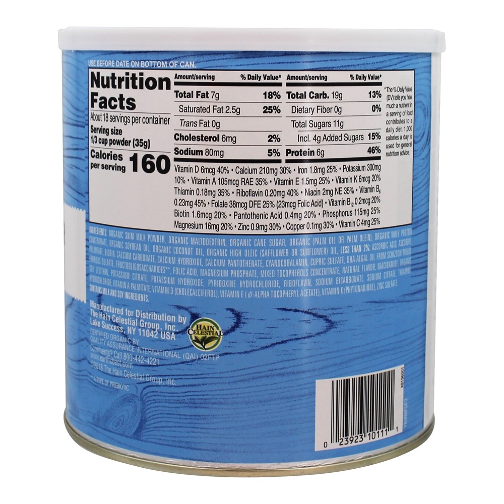 Fórmula orgânica da criança em pó Leite Beber baunilha - 23.2 oz. Earth's Best - Imagem 2