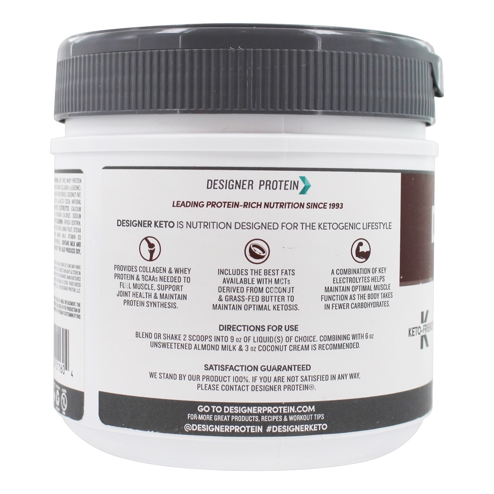 Designer Keto Proteína Pure Pó Chocolate - 12 oz. Designer Protein - Imagem 3