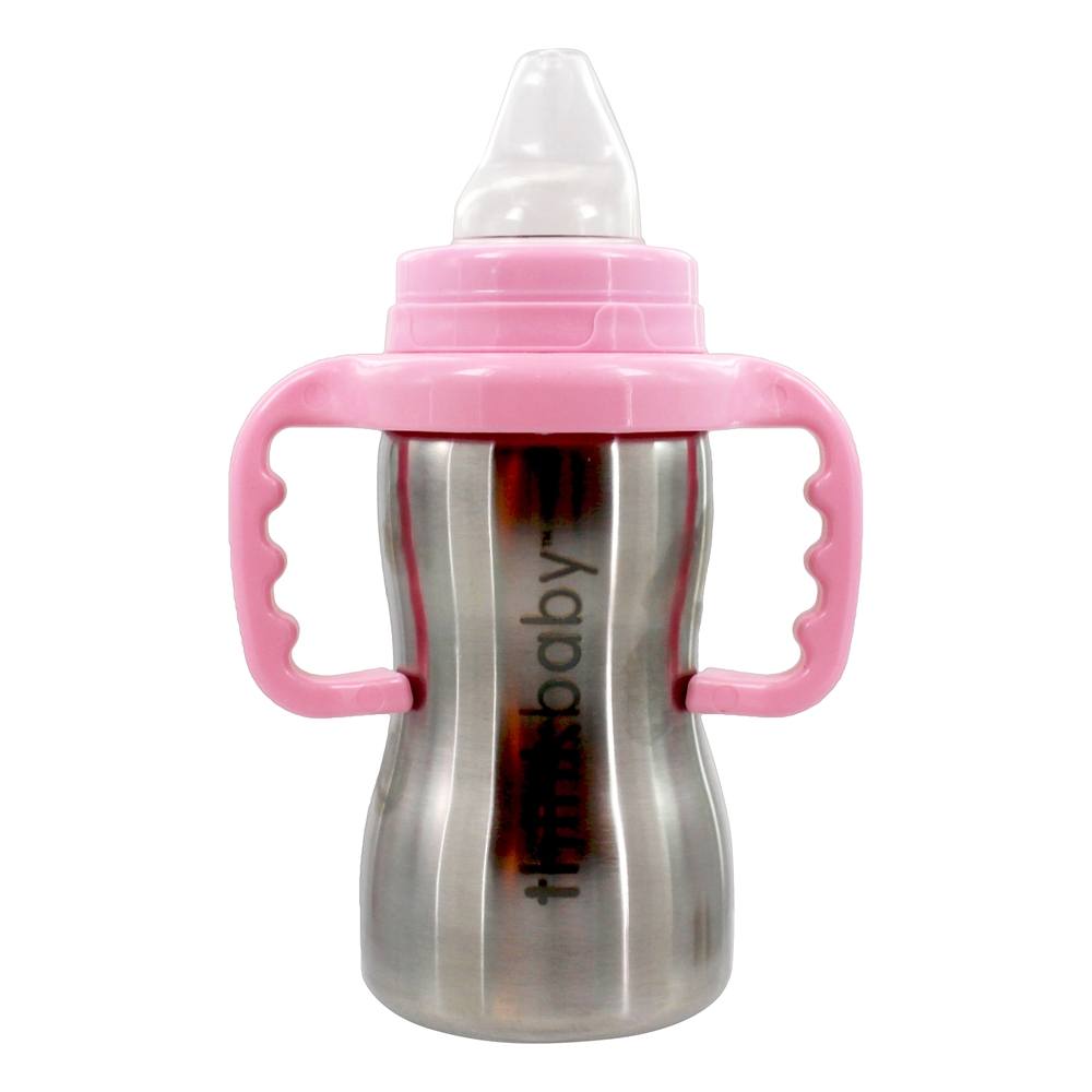 Sippy do Steel Cup Spout Trainer Estágio C 9 para 36 meses Pink - 9 oz. Thinkba - Imagem 4