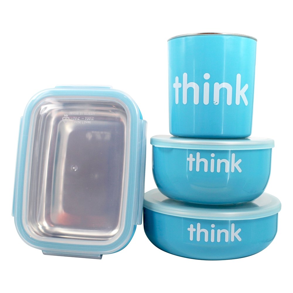 O conjunto completo de alimentação sem BPA azul - 1 conjunto (s) Thinkba