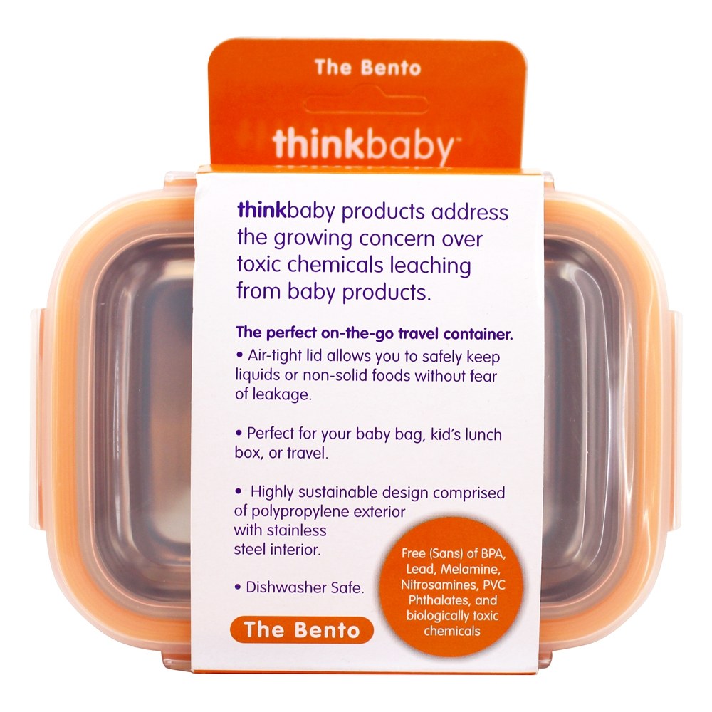 Contêiner de viagem Bento On-The-Go gratuito para BPA, laranja Thinkba - Imagem 2
